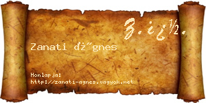 Zanati Ágnes névjegykártya